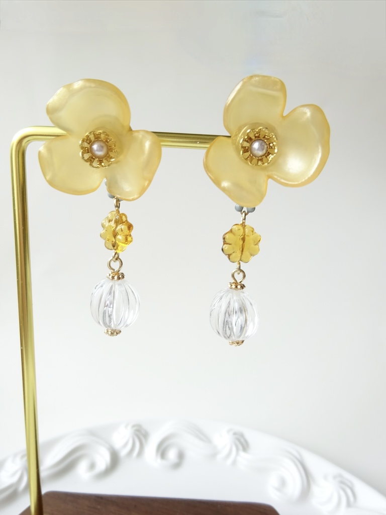 (2WAY)シエスタフラワー・イエロー(ピアスのみ)