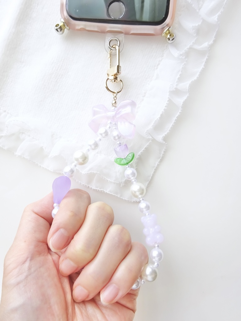 ラベンダーのグミベアストラップ