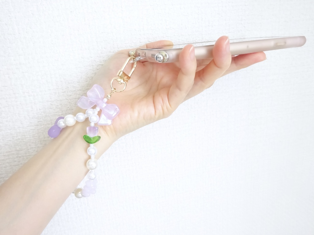 ラベンダーのグミベアストラップ