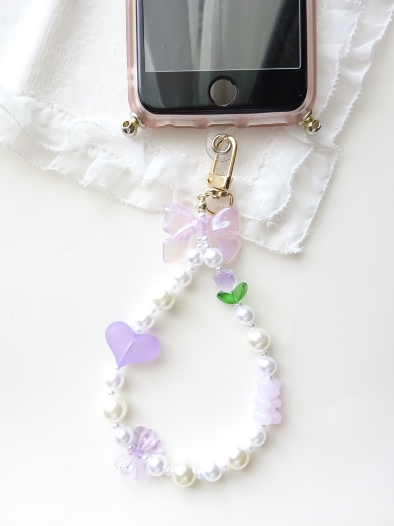 ラベンダーのグミベアストラップ