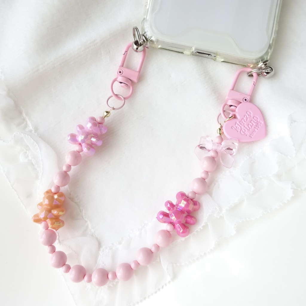 ころころテディベアのストラップ