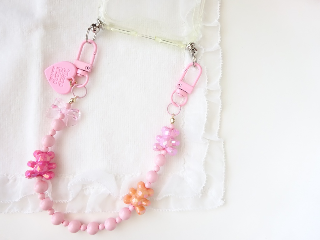 ころころテディベアのストラップ