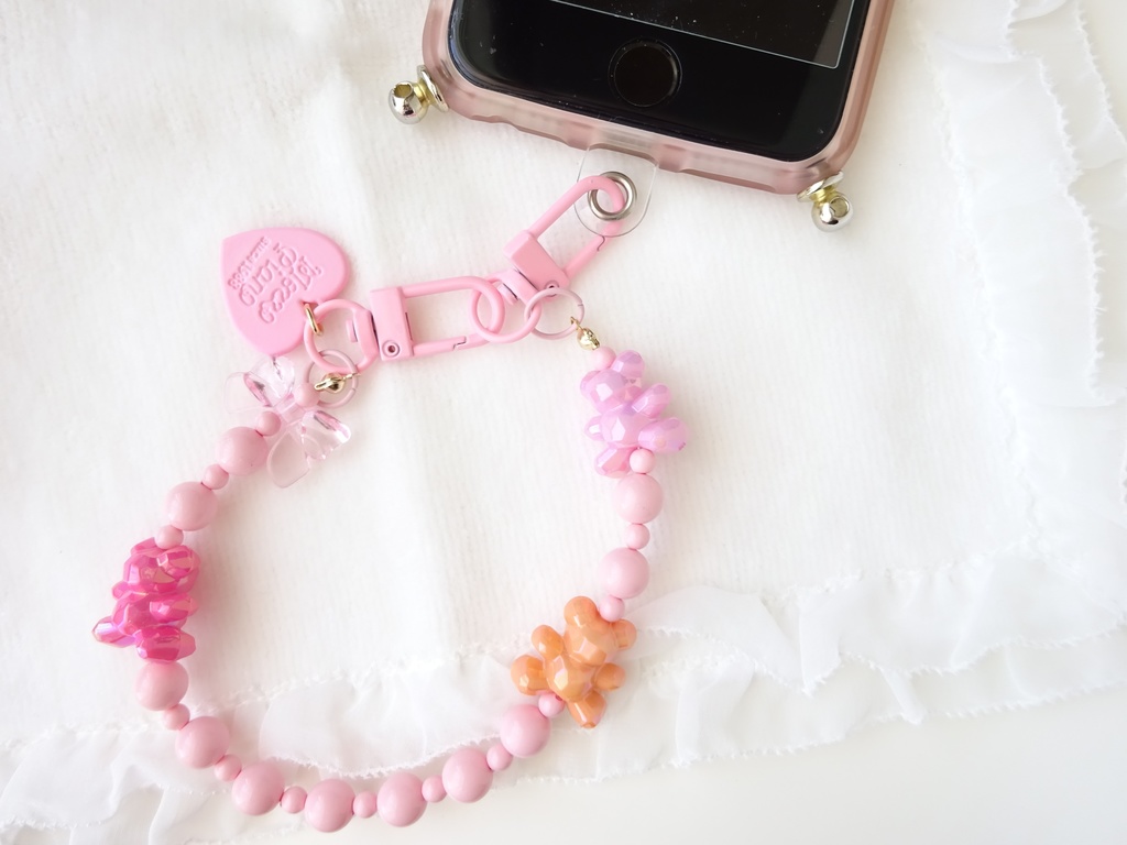 ころころテディベアのストラップ