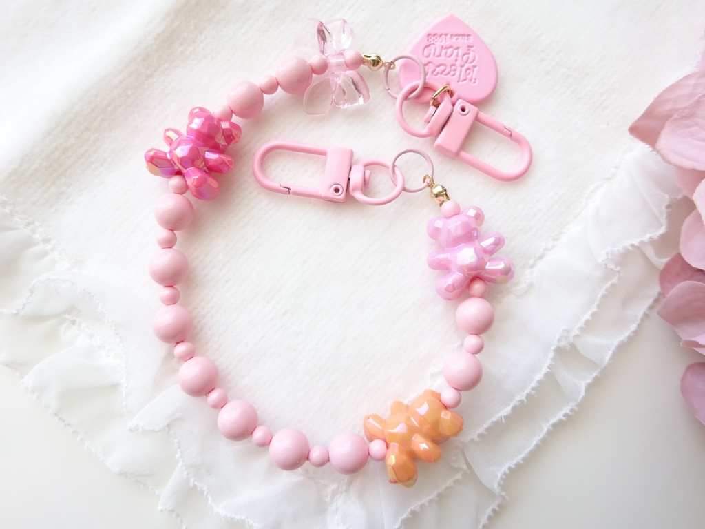 ころころテディベアのストラップ