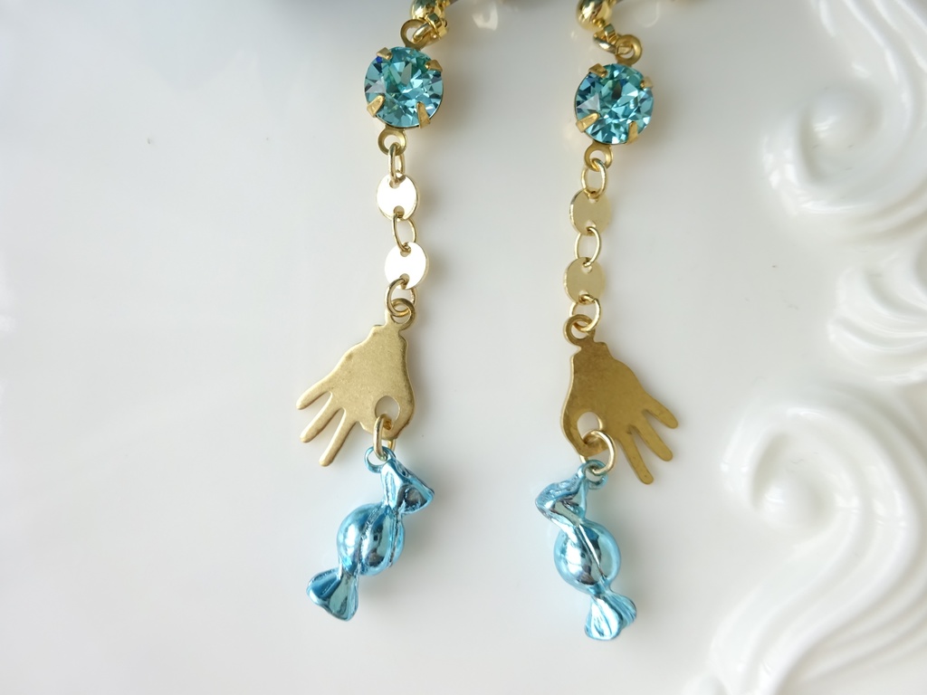 サイダーキャンディピアス(イヤリングOK)