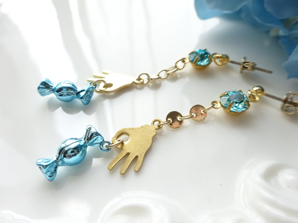 サイダーキャンディピアス(イヤリングOK)