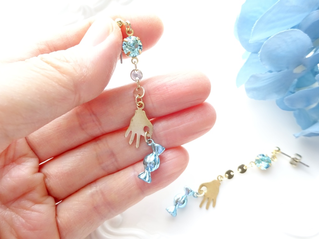 サイダーキャンディピアス(イヤリングOK)