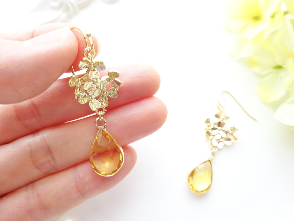 レモンクローバーピアス(イヤリングOK)
