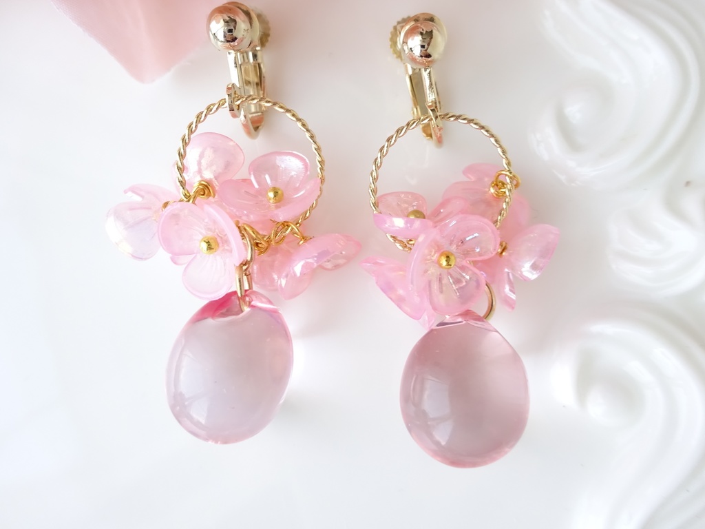 桜色ドロップ(イヤリングのみ)