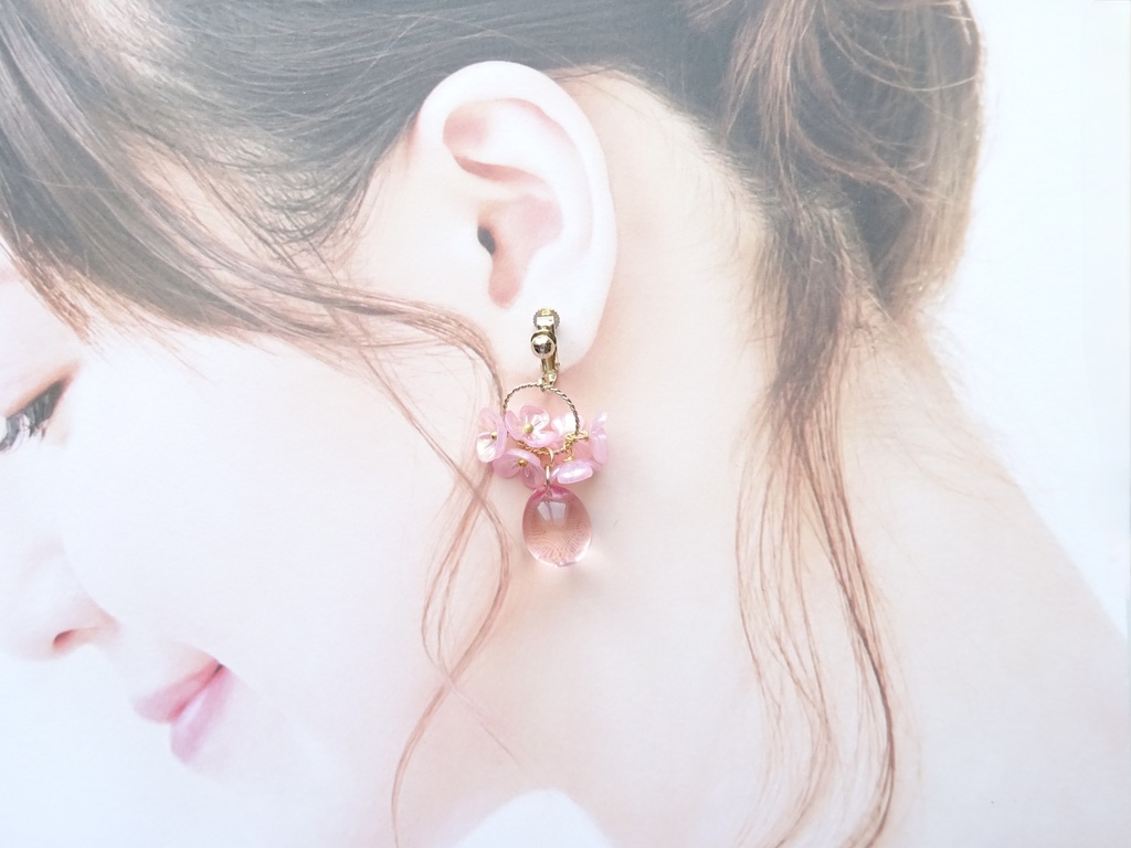 桜色ドロップ(イヤリングのみ)