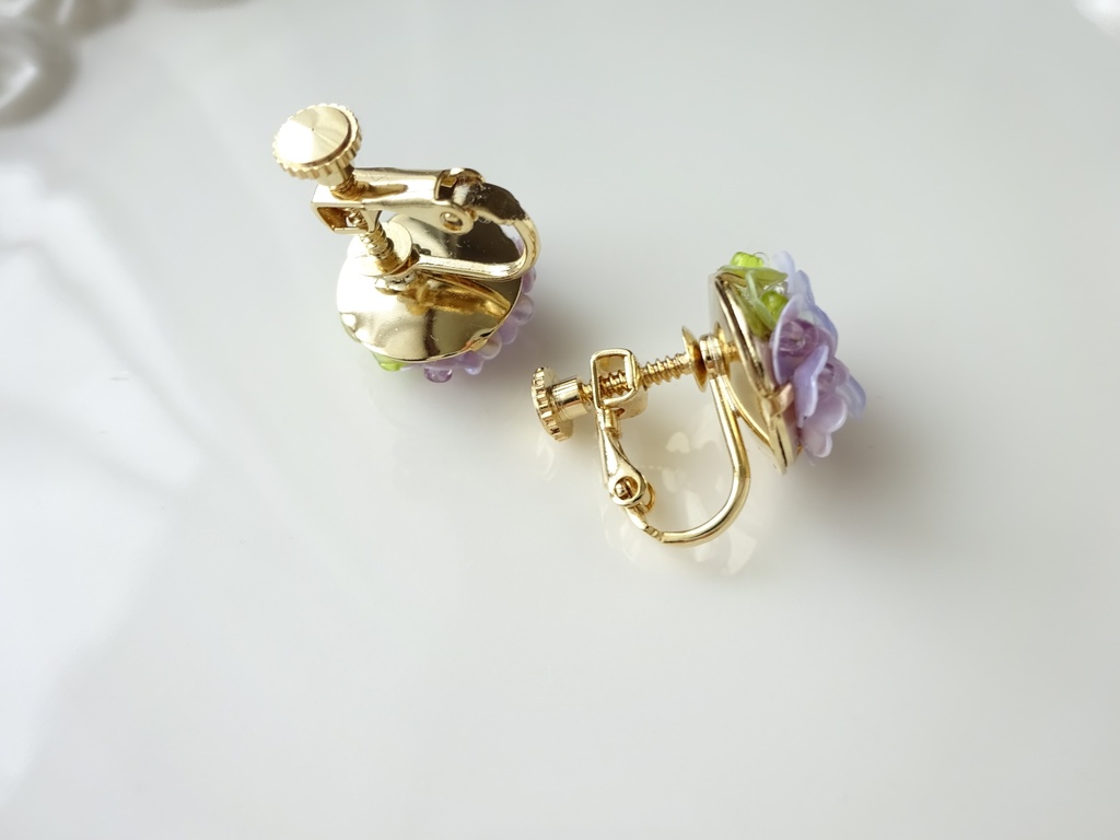 リトルハイドランジア・ラベンダー色(イヤリングのみ)