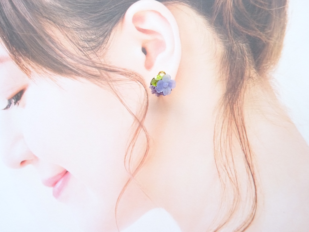 リトルハイドランジア・ラベンダー色(イヤリングのみ)