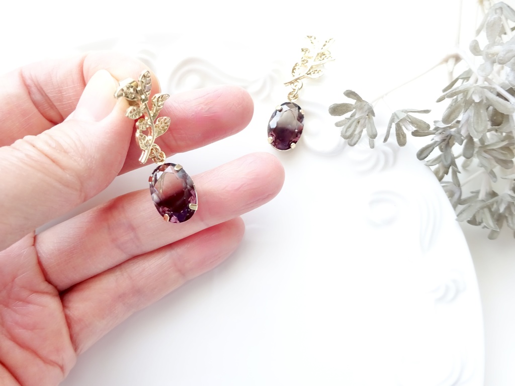 ブラックオリーブのピアス(ピアスのみ)