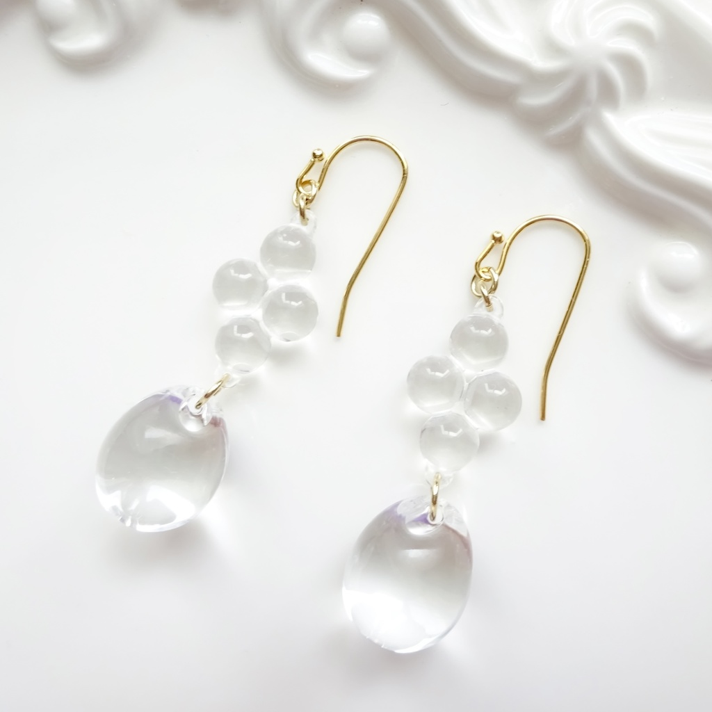 透明な雨音ピアス(イヤリングOK)
