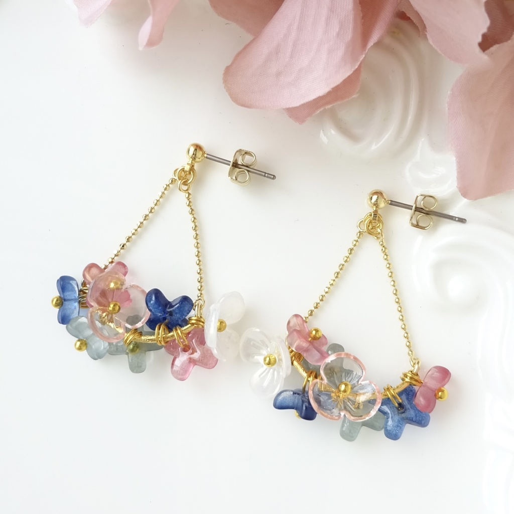 花かごのピアス(イヤリングOK)