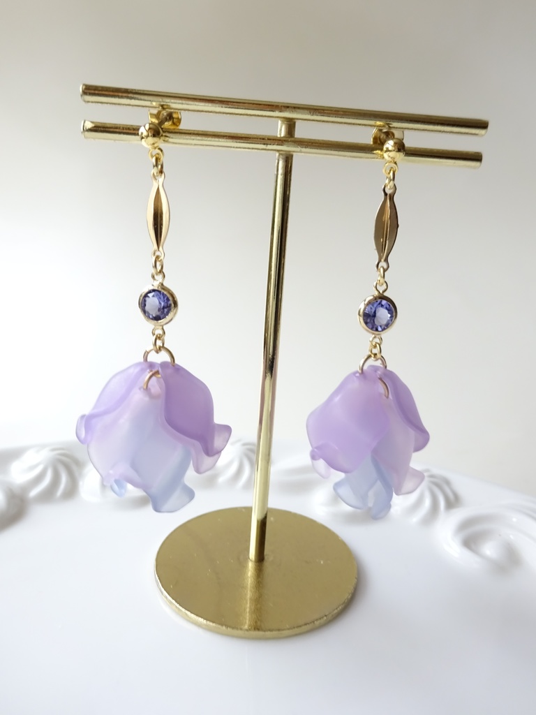 再販*ローズフリルピアス/C(イヤリング0K)