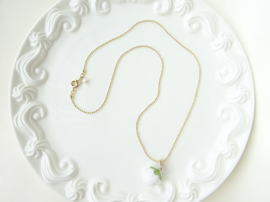 再販*ガラスの鈴蘭 ネックレス