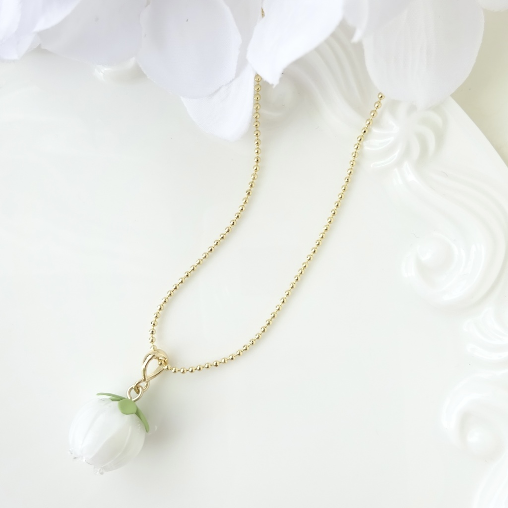 再販＊ガラスの鈴蘭　ネックレス