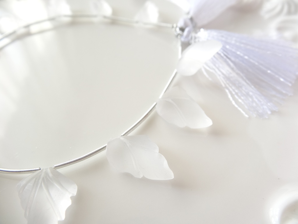 天然石&K14gf水晶のフロストリーフA ピアス(イヤリングOK)