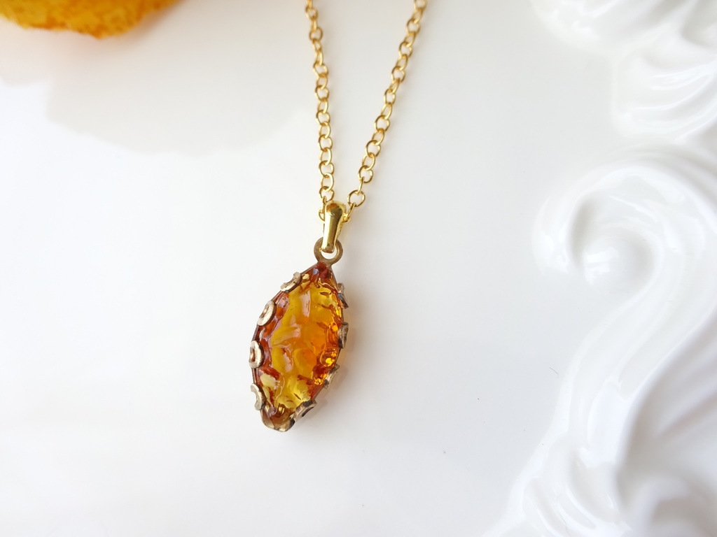 オレンジシードのネックレス*ヴィンテージ