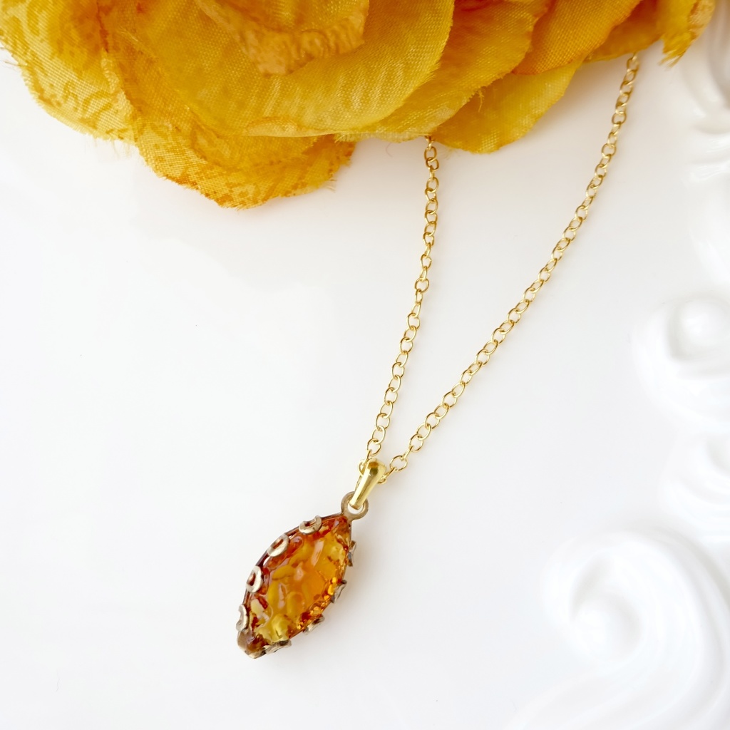 オレンジシードのネックレス＊ヴィンテージ
