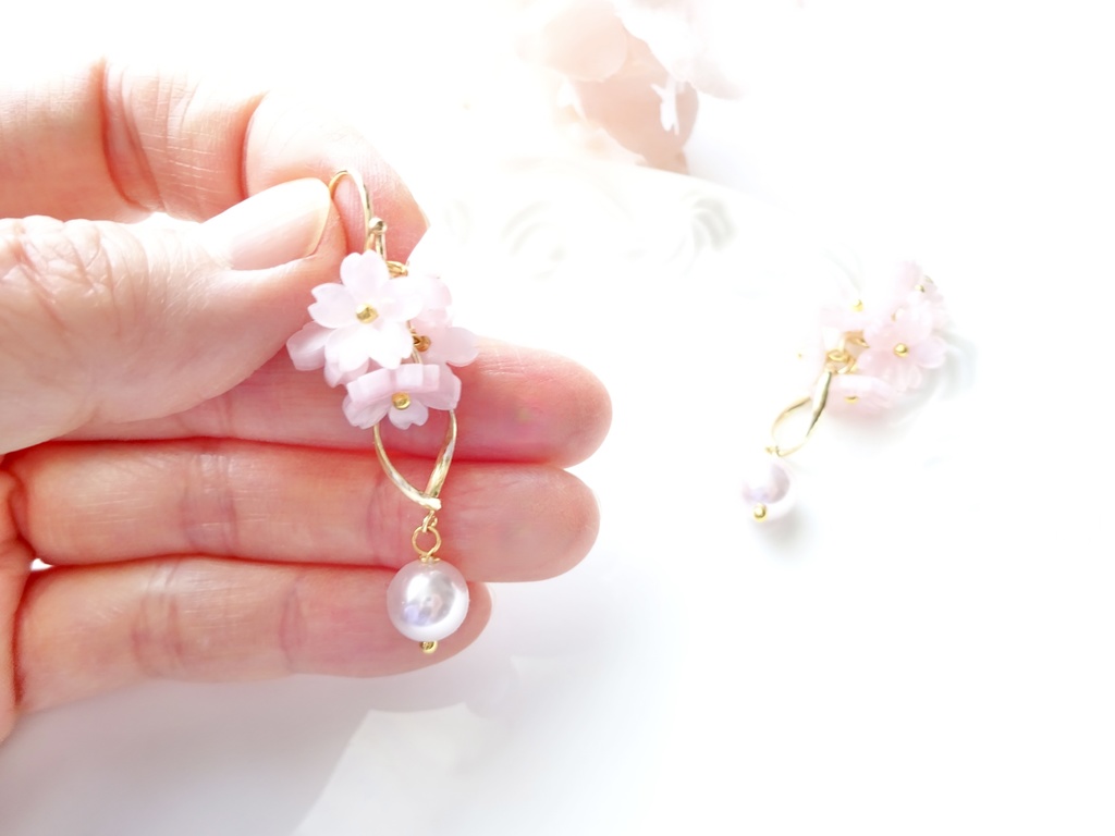 桜ガーデンB ピアス(イヤリングOK)