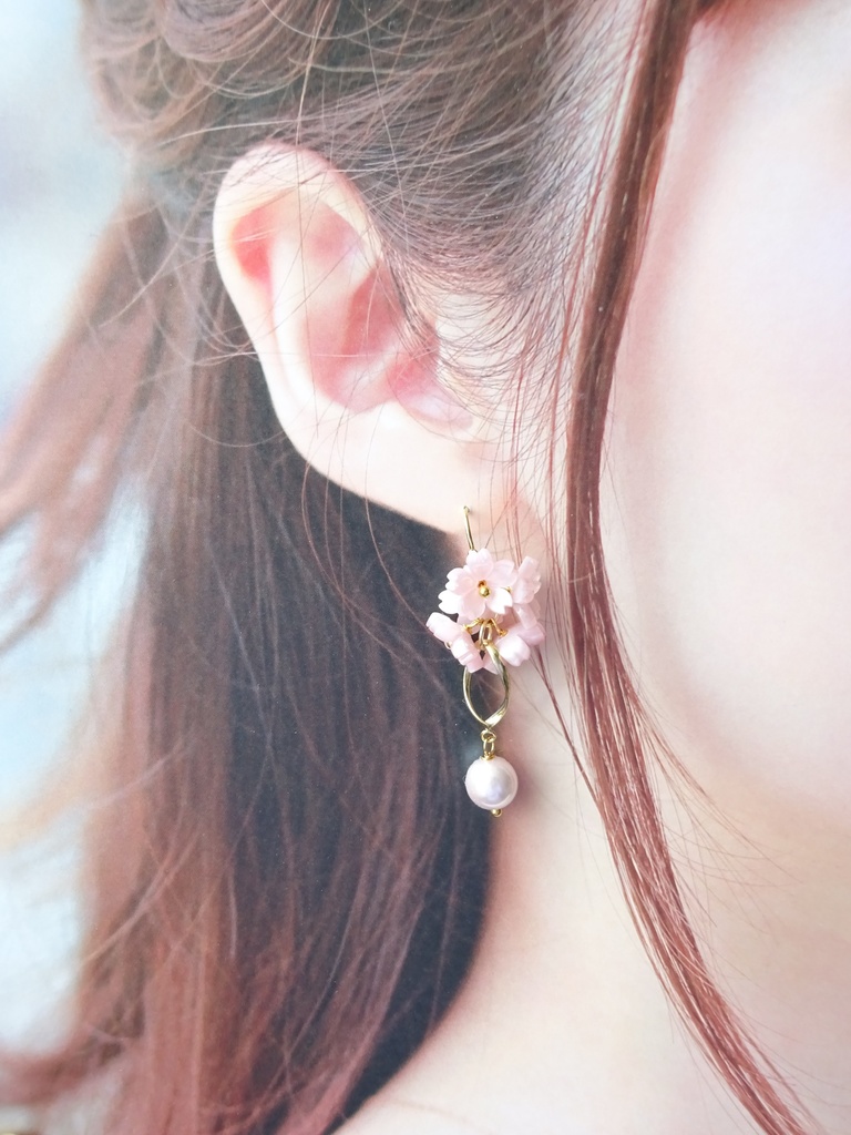 桜ガーデンB ピアス(イヤリングOK)