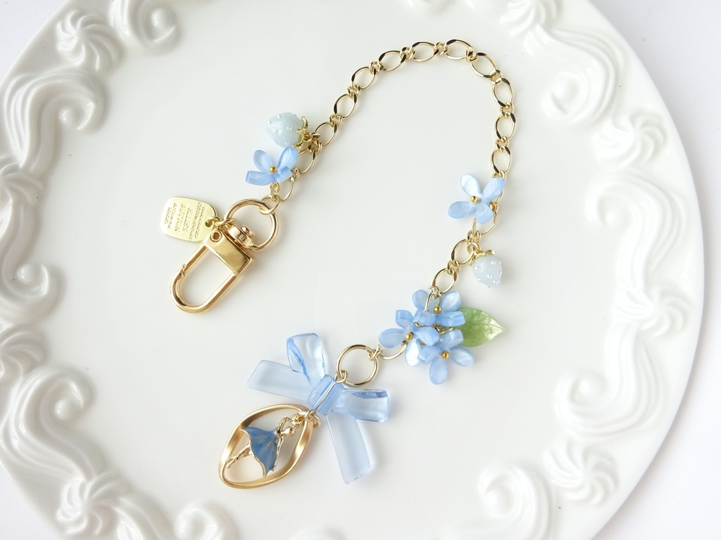 水色バレリーナのバッグチャーム