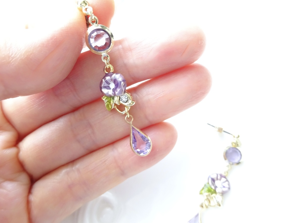 9/10発売*朝顔ドロップ・ピアス(イヤリングOK)