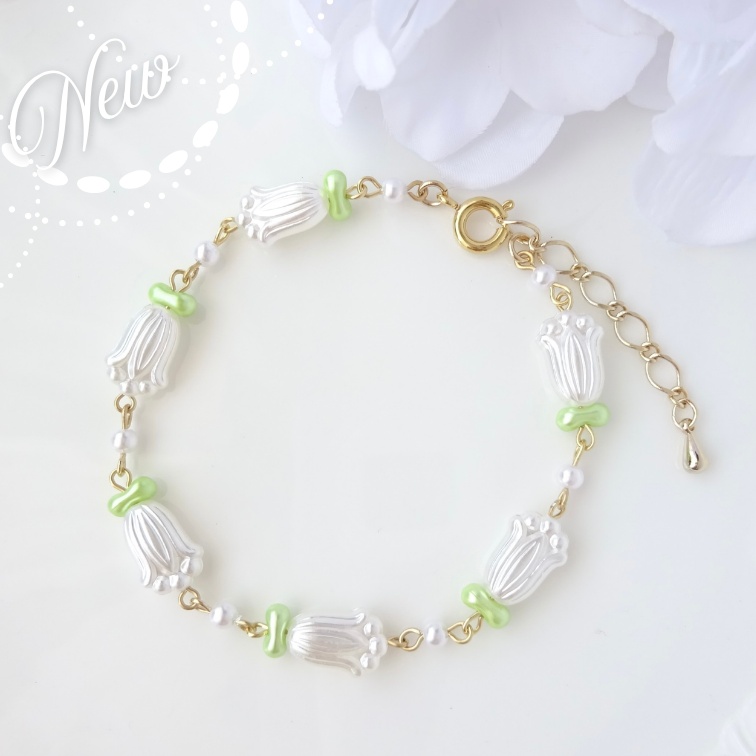 9/17発売＊ブルーベリーの花のブレスレット