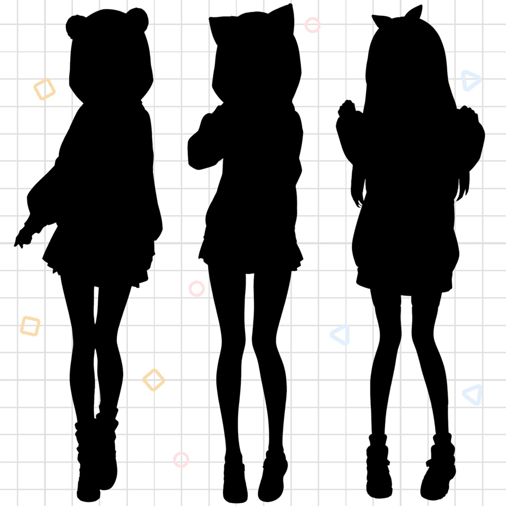 【立ち絵素材】パーカー 私服 かわいい 女の子 3種類セット