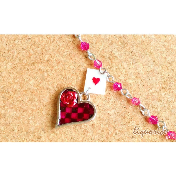 ハートのトランプチャーム(ゴールド/シルバー)