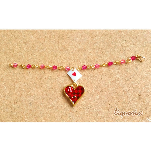 ハートのトランプチャーム(ゴールド/シルバー)