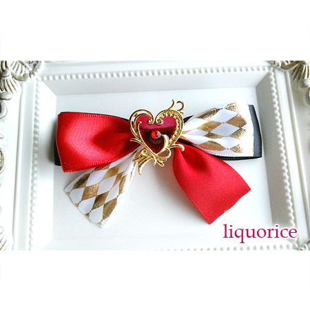 ハートの女王のリボン(ヘアゴム・バレッタ)