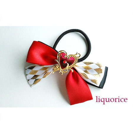 ハートの女王のリボン(ヘアゴム・バレッタ)