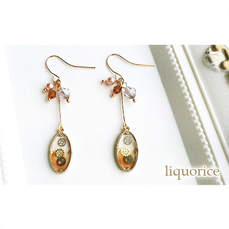 歯車のオーバルピアス・イヤリング