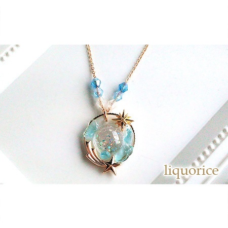 流れ星と鉱石のネックレス・ペンダント