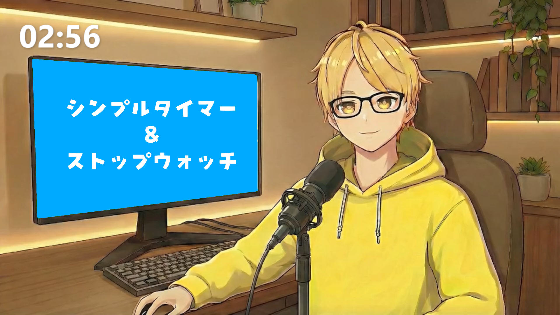 【無料配布】シンプルタイマー&ストップウォッチ【OBSオーバーレイ】 - きっとん配信素材 - BOOTH