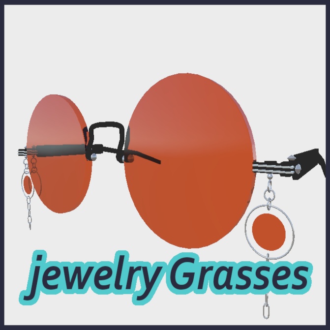 jewelry Glasses ver1.1（Phys bone入り）【VRchat想定】メガネ　眼鏡　サングラス