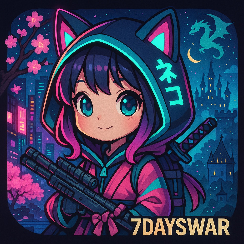 ネオンキャットウォリアー「7DAYS WAR」アートプリント