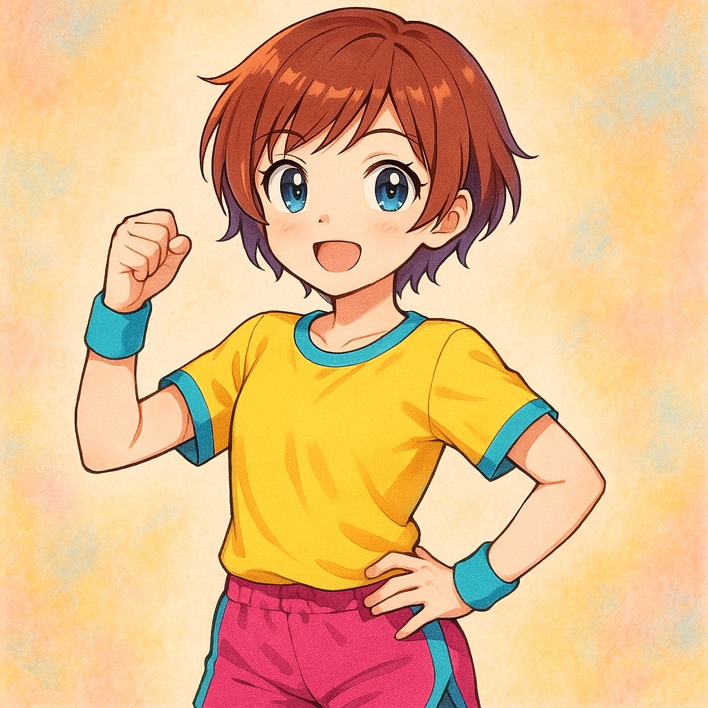元気いっぱい！スポーツ少女イラスト