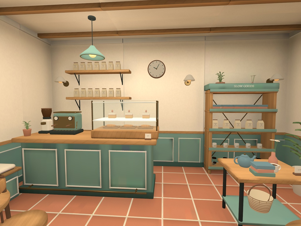 CORNERLIGHT|小さな街角カフェ&雑貨店キット【49モデル/Unity・VRChat・Godot・Blender】