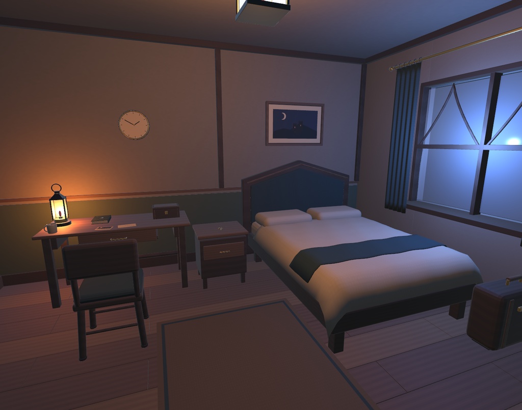 【無料版あり】古い宿の客室セット|ダークファンタジー【32モデル/Unity・VRChat・Godot・Blender】