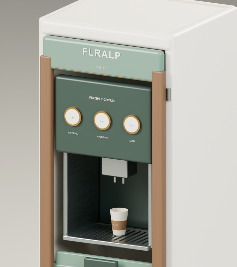 【無料版あり】FLRALP カフェの自動販売機セット【商品が出るギミック/Unity・VRChat】