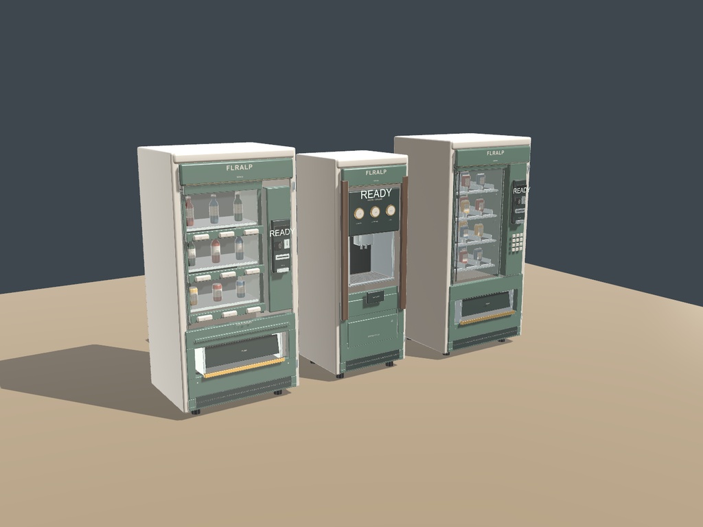 【無料版あり】FLRALP カフェの自動販売機セット【商品が出るギミック/Unity・VRChat】