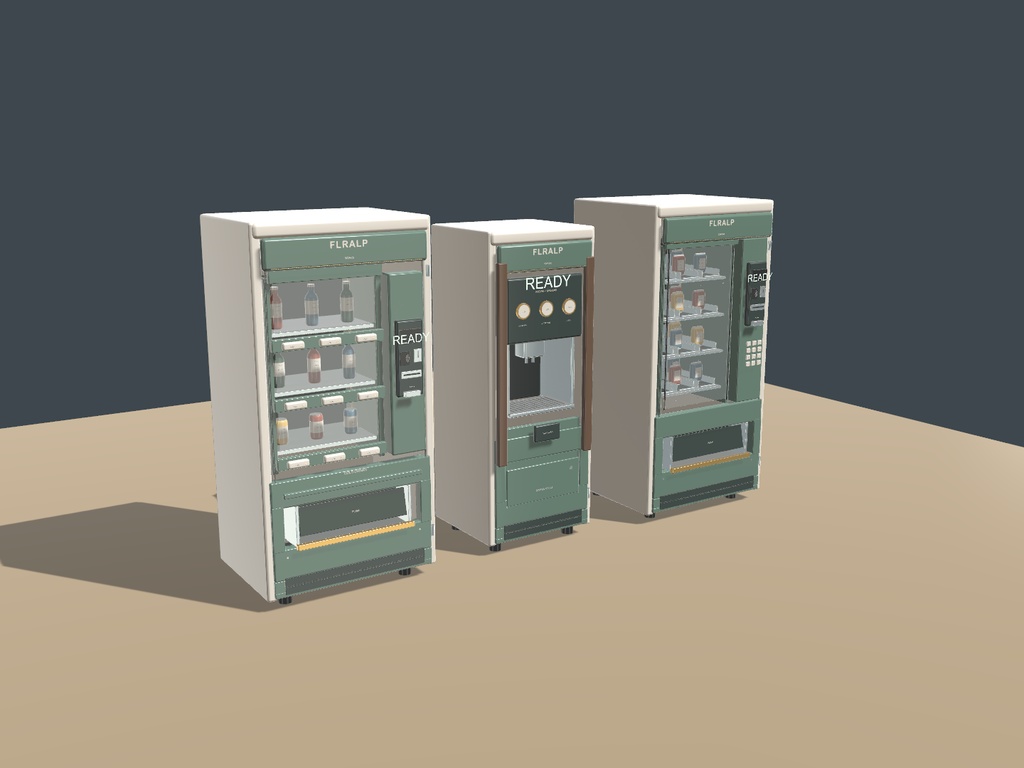 【無料版あり】FLRALP カフェの自動販売機セット【商品が出るギミック/Unity・VRChat】