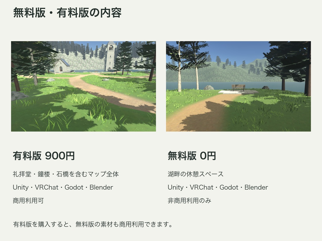 【無料版あり】湖畔マップ【Unity・VRChat・Godot】