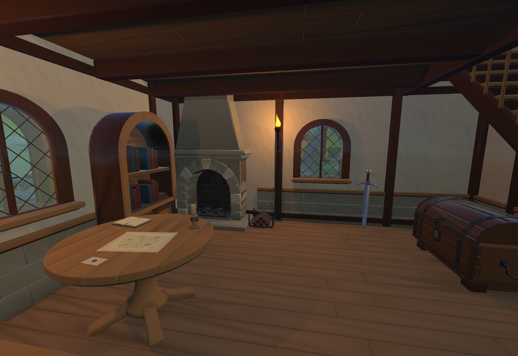 【無料版あり】家と草原のマップ【Unity,VRvhat,Godot】