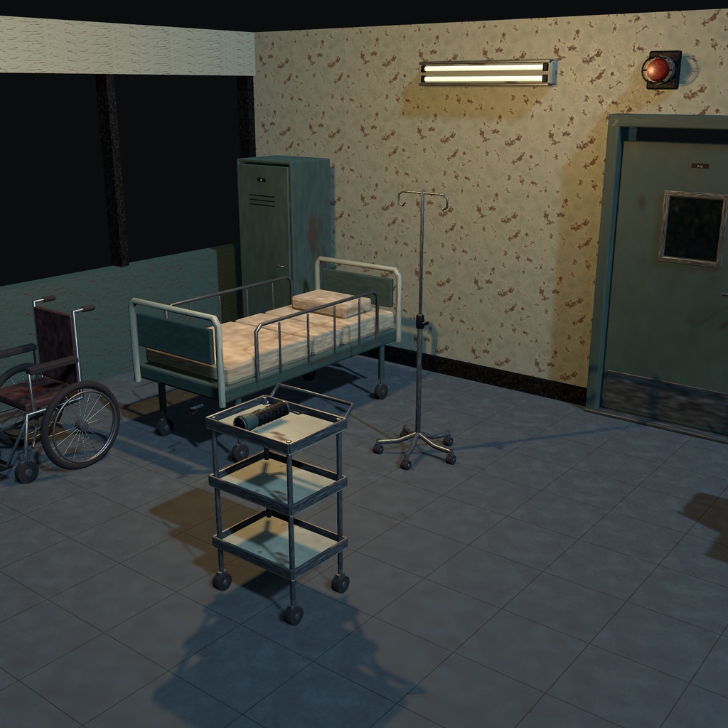 【20モデル・無料版あり】ホラー小物セット / Horror Props【Unity・Godot】