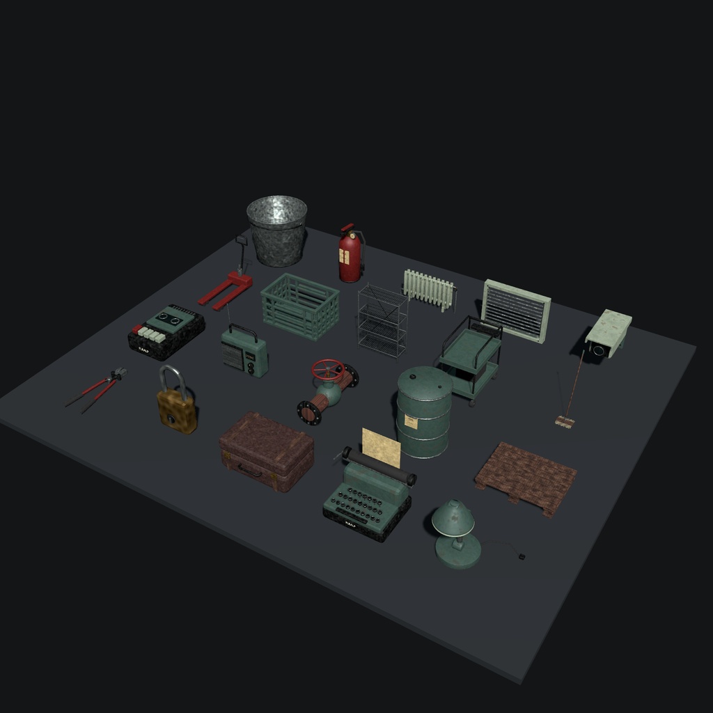 【20モデル・無料版あり】ホラー小物セット2 / Horror Props 2【Unity・Godot・VRC】